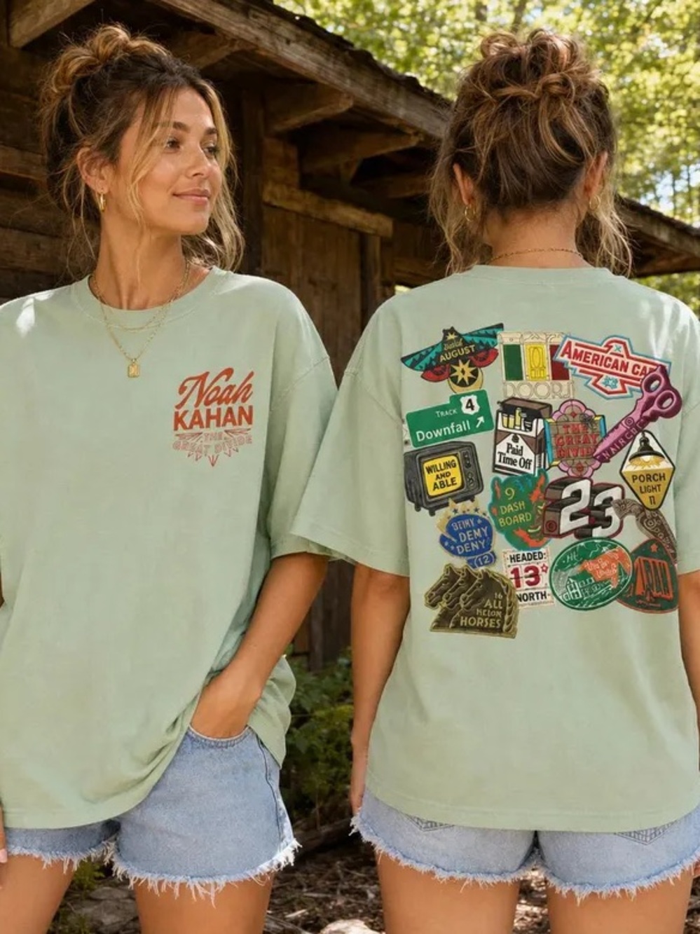 Noah Kahan The Great Divide Tracklist Sage Green Indie Graphic T-Shirt